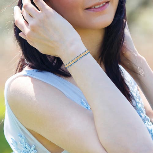 Luvmyjewelry Twisted Rays Design Turquoise Gemstone Yellow Gold Plated Silver Women Bracelet In 14kt Gold Vermeil On Sterling