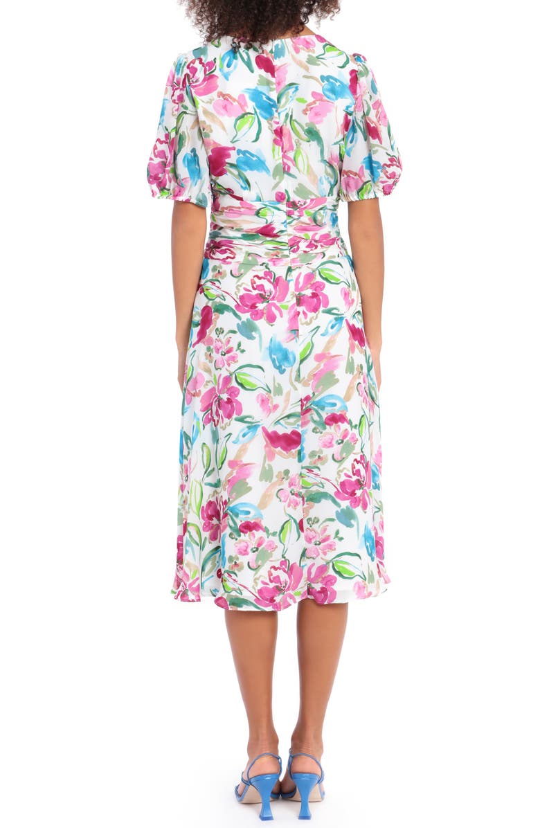 Maggy London Pintuck Floral Print Midi Dress, Alternate, color,