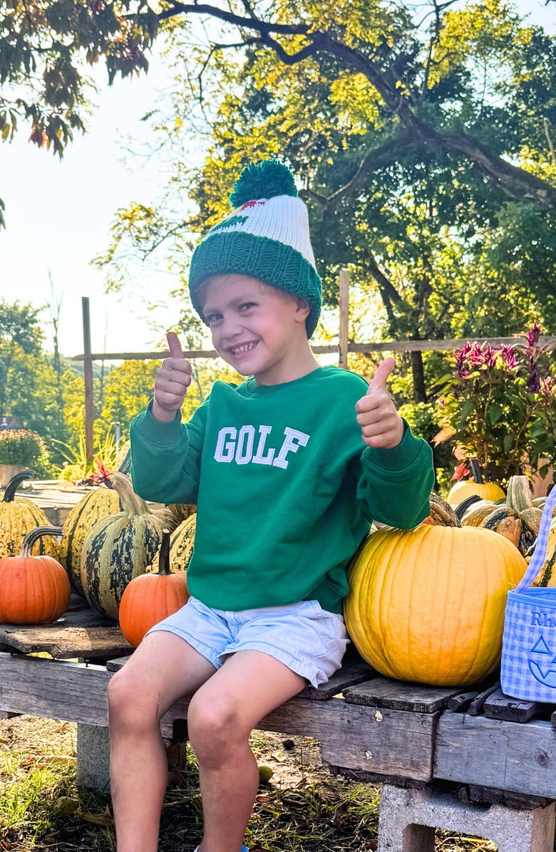 Bits & Bows Golf Flag Knit Hat/Mittens Bundle, Alternate, color, Green/Red