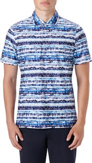 Bugatchi Hendrix Digital Abstract Print Cotton Polo