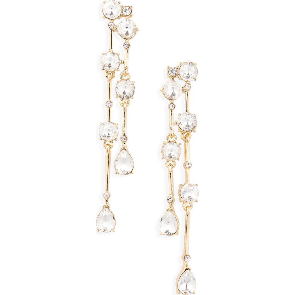 Nordstrom Rack Cz Linear Drop Earrings In Gold