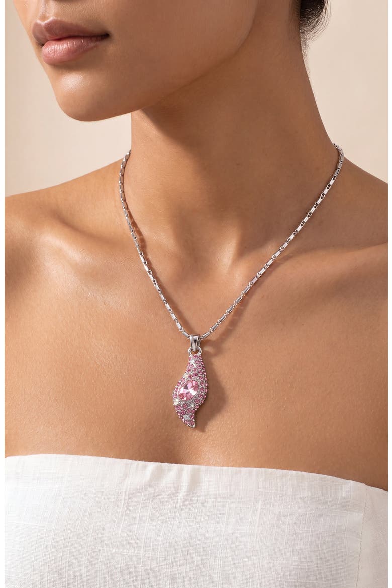 Crystal Floral Pendant Necklace, Alternate, color, Fuchsia