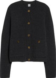 TOTEME Hammered Button Cashmere & Wool Cardigan