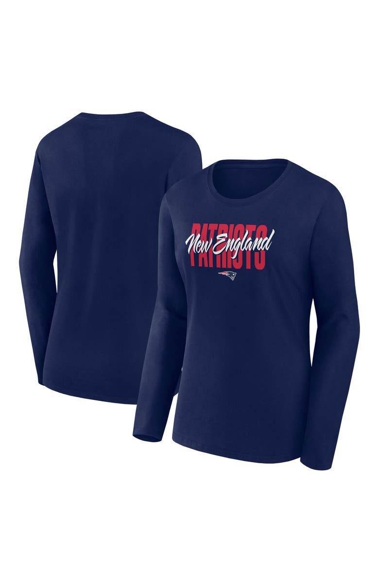 Logo Athletic Women's Logo Athletic Navy New England Patriots Grip Long Sleeve T-Shirt, Main, color, 