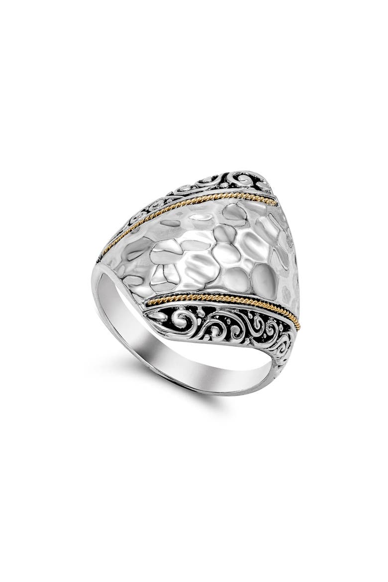 Hammered Ring, Main, color, SILVER AND GOLD