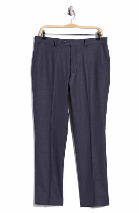 Flat Front Wool Blend Dress Pants