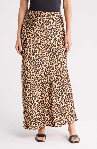 Renee C Leopard Print Maxi Skirt