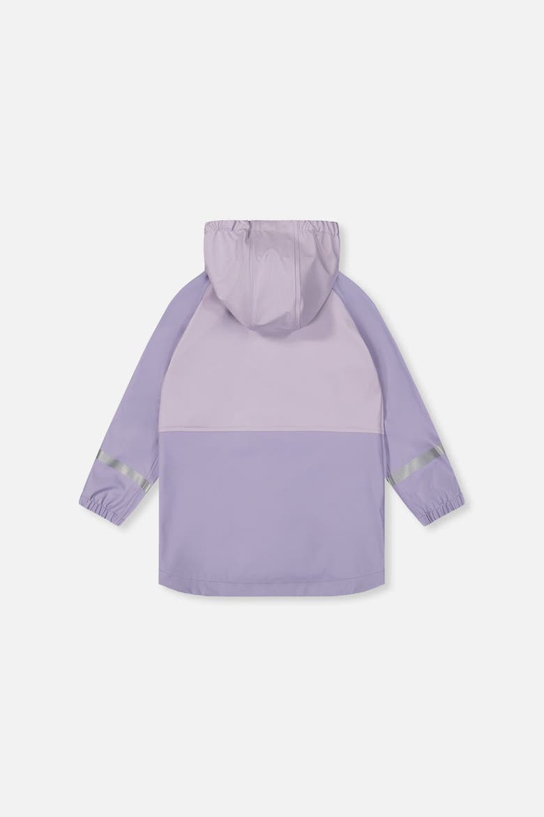 Colorblock Hooded Waterproof Rain Jacket, Alternate, color, Mauve