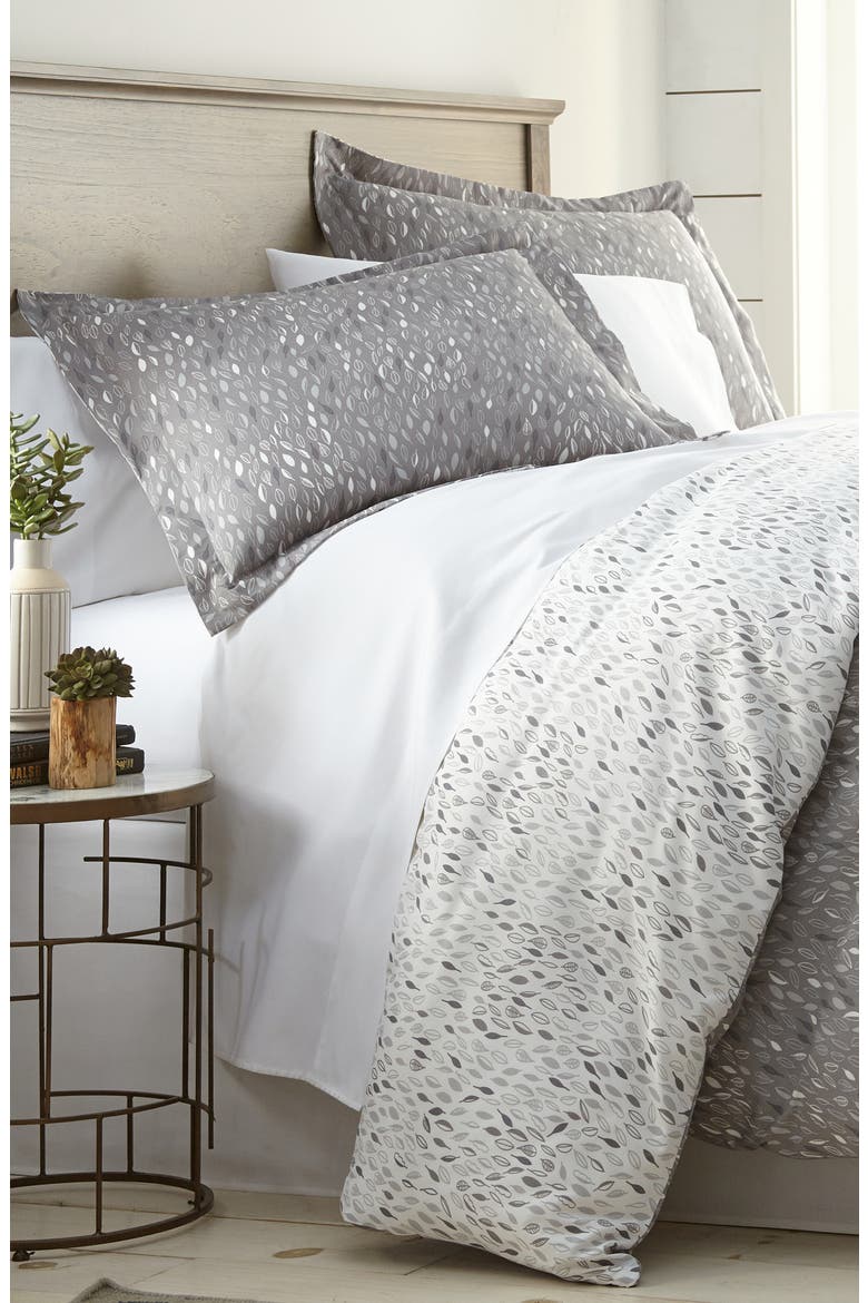 Luxury Premium Collection Oversized Comforter Set, Main, color, BOTANICAL LEAVES GREY