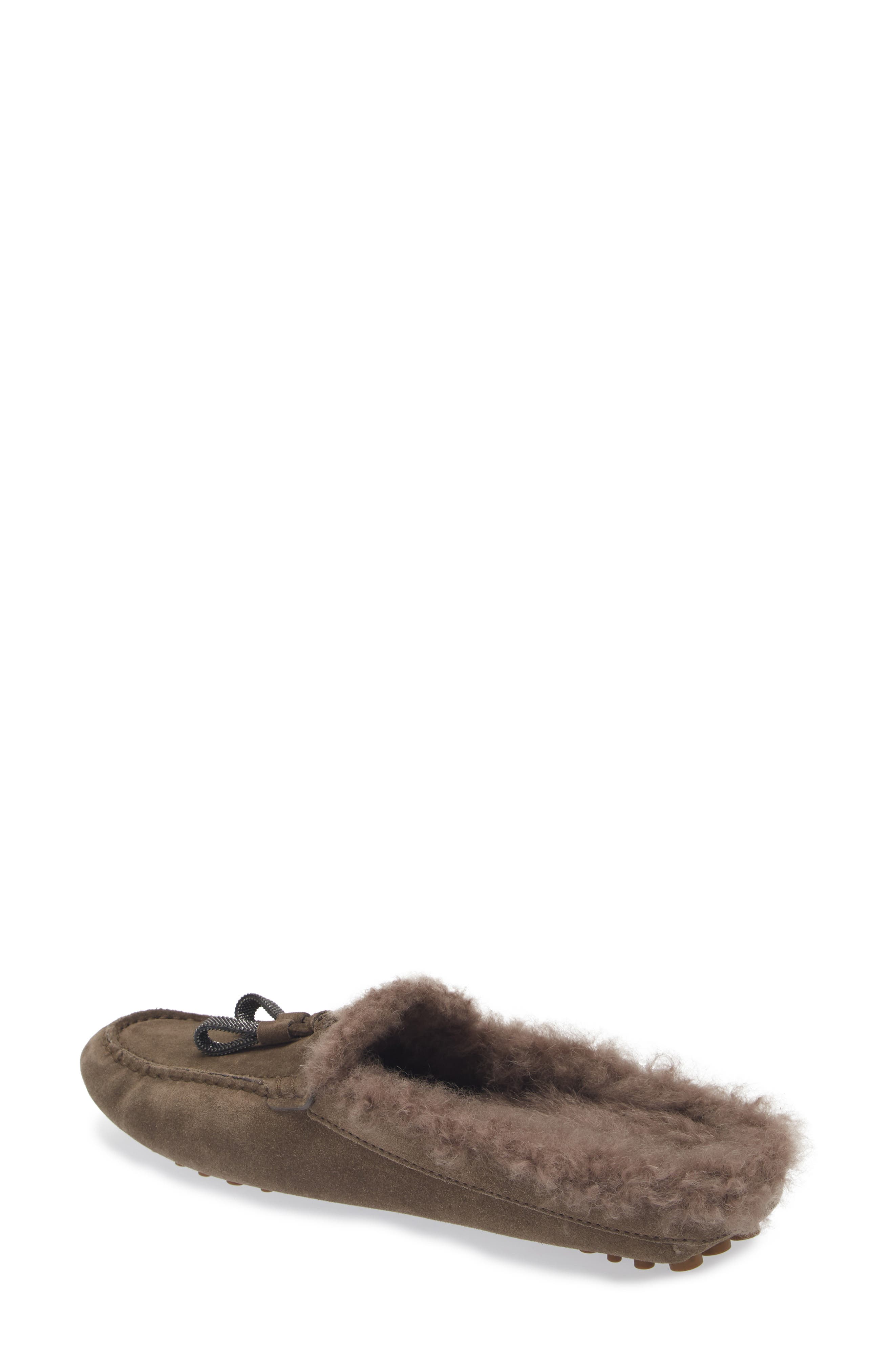 Brunello Cucinelli Genuine Shearling Slipper, Alternate, color, C8769 Torba