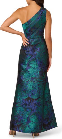 One-Shoulder Jacquard Gown