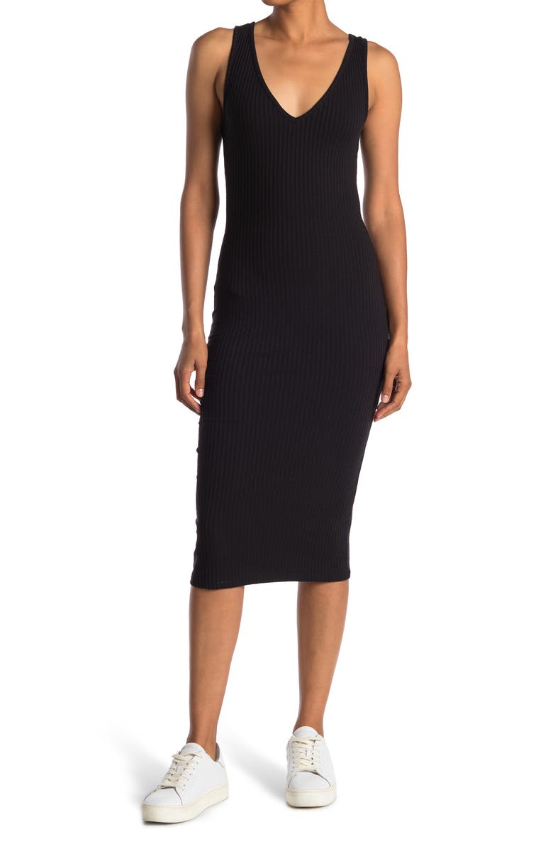 Abound V-Neck Sleeveless Ribbed Dress, Main, color, 