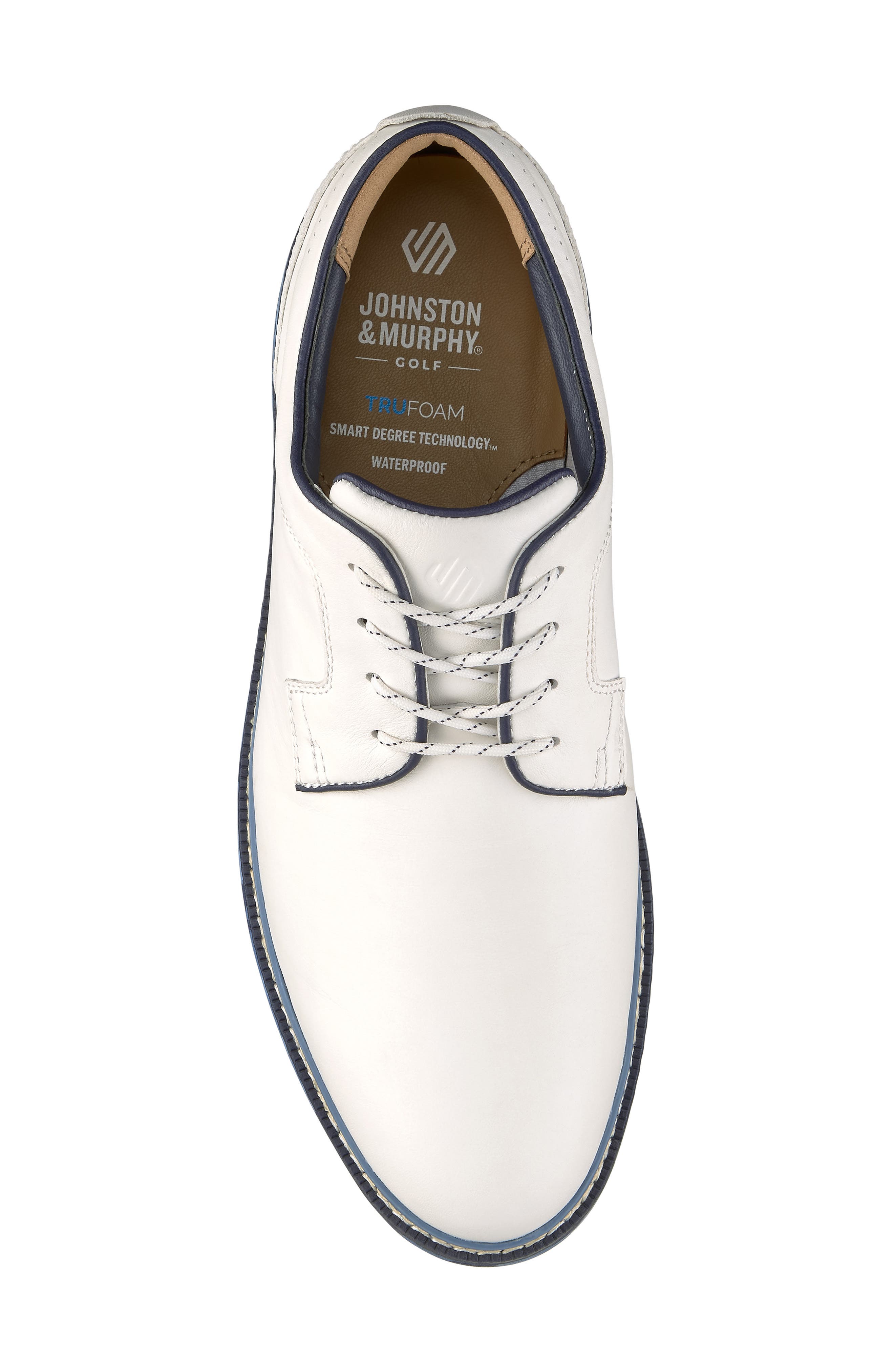 Upton GL1 Luxe Hybrid Waterproof Golf Shoe, Alternate, color, WHITE FULL GRAIN