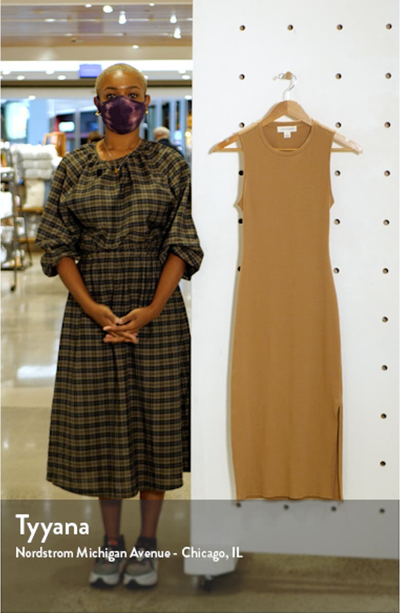 Rib Cutout Cotton Stretch Midi Dress, sales video thumbnail