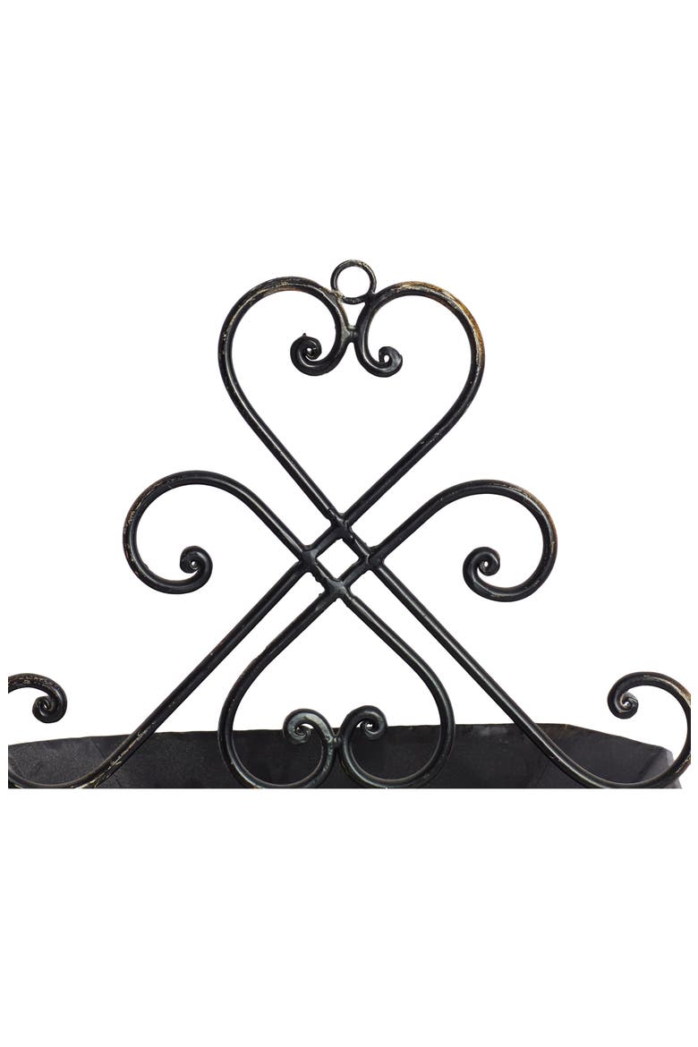 Brown Metal Indoor Outdoor Hanging Scroll Wall Planter - Set of 2, Alternate, color, BROWN