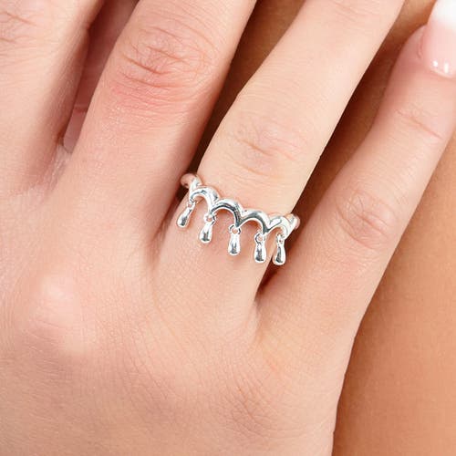 Lucy Quartermaine Waterfall Five Drip Ring In Sterling Silver