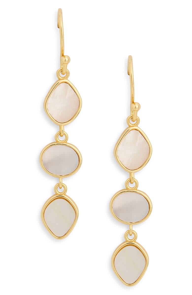 ARGENTO VIVO Mother-of-Pearl Linear Drop Earrings, Main, color, Gold
