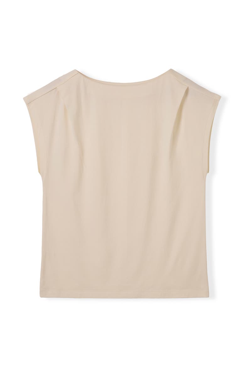 Slash Neck Cap Sleeve T-Shirt, Alternate, color, Chalk