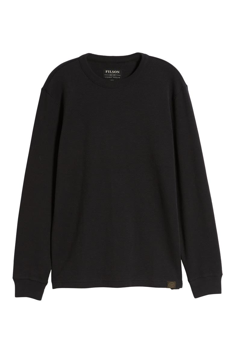 Waffle Knit Thermal Crewneck Shirt, Alternate, color, NAVY