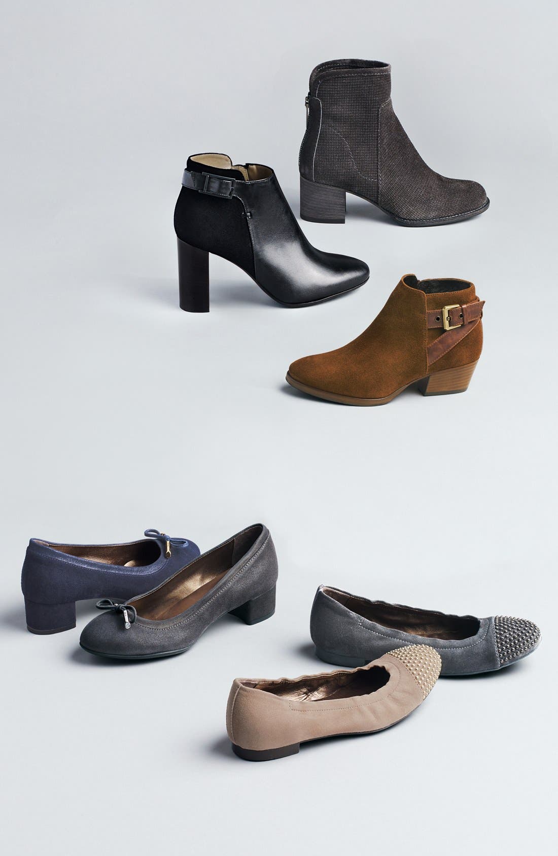 AGL 'Blakely' Studded Cap Toe Ballet Flat, Alternate, color, 