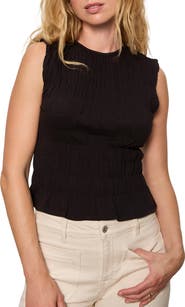 Sanctuary Better Together Smocked Sleeveless Top