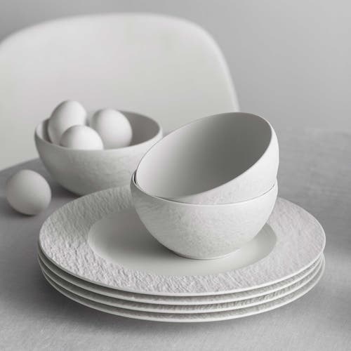 Villeroy & Boch Manufacture Rock Blanc 6 Piece Dinnerware Set For 2