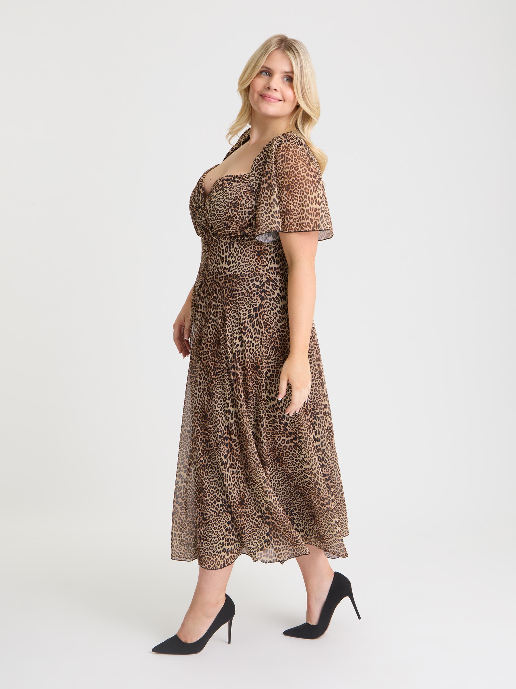 Liz Animal Bolero Wrap Bodice Midi Dress - image 2