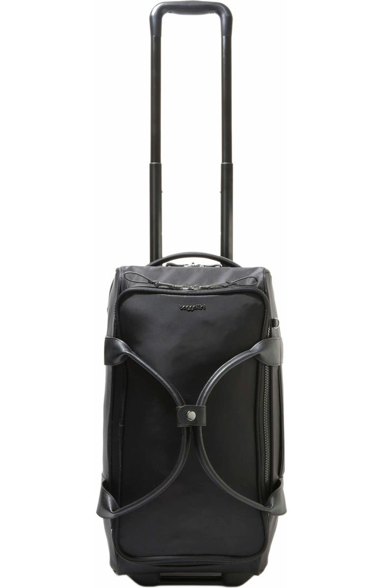 BAGGALLINI Gramercy Carry-On Travel Roller Duffel Bag, Main, color, Black