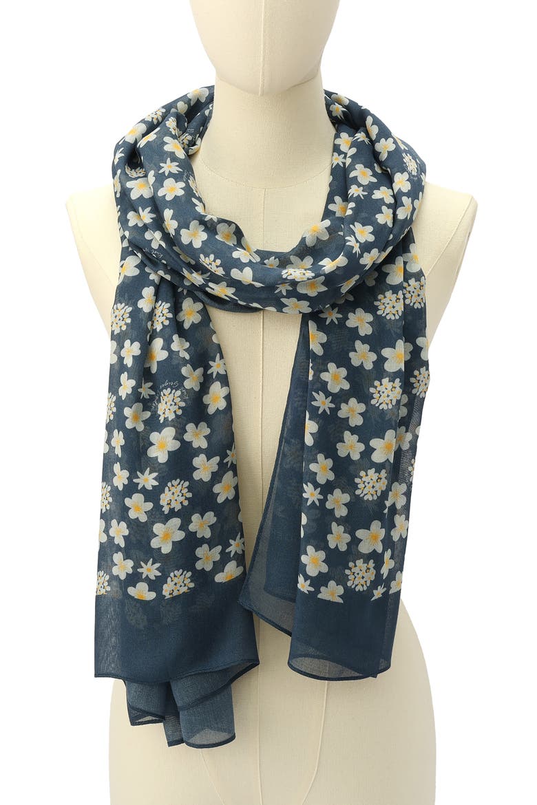 Ditzy Floral Oblong Scarf, Alternate, color, VINTAGE BLUE
