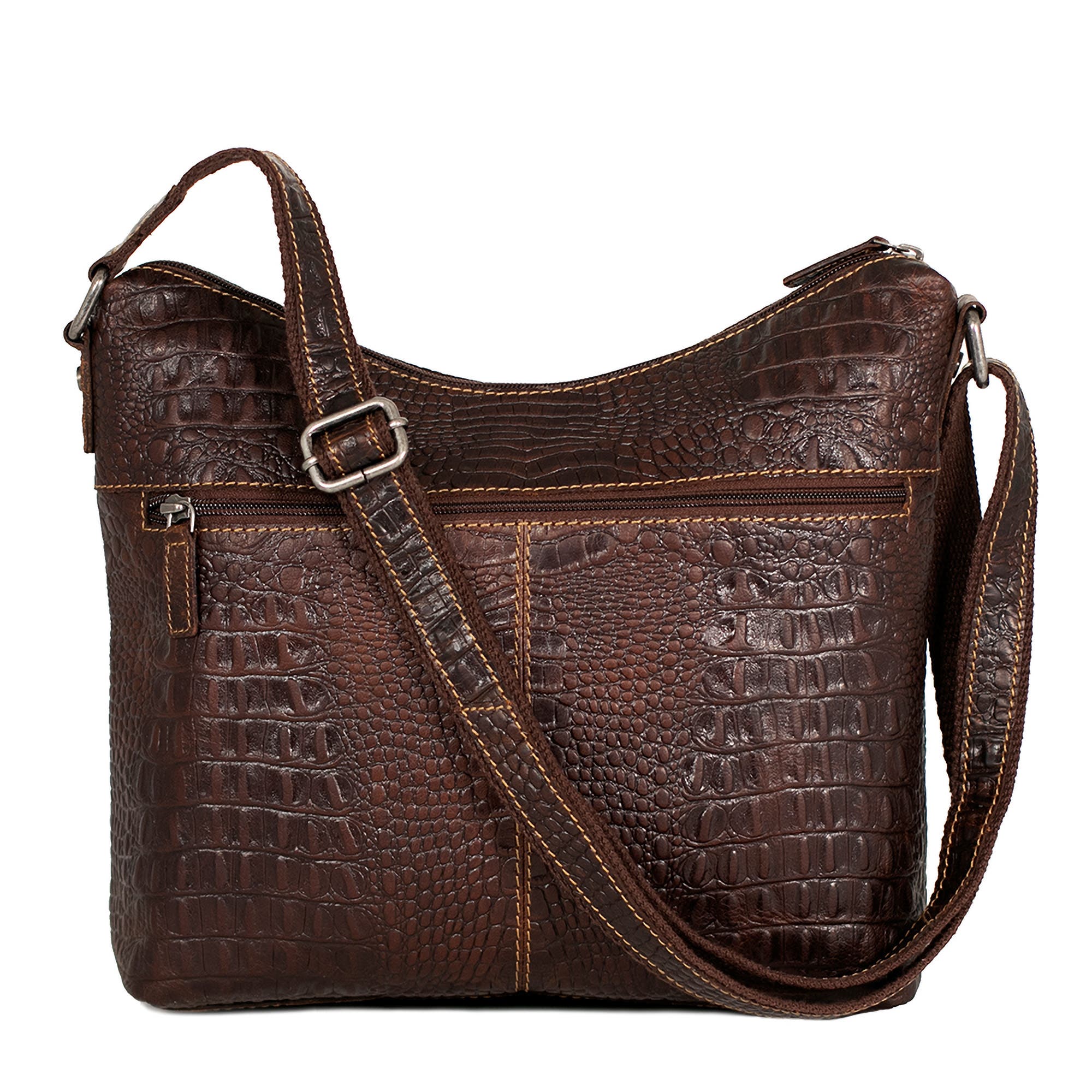 Hornback Croco Hobo Bag, Alternate, color, Brown