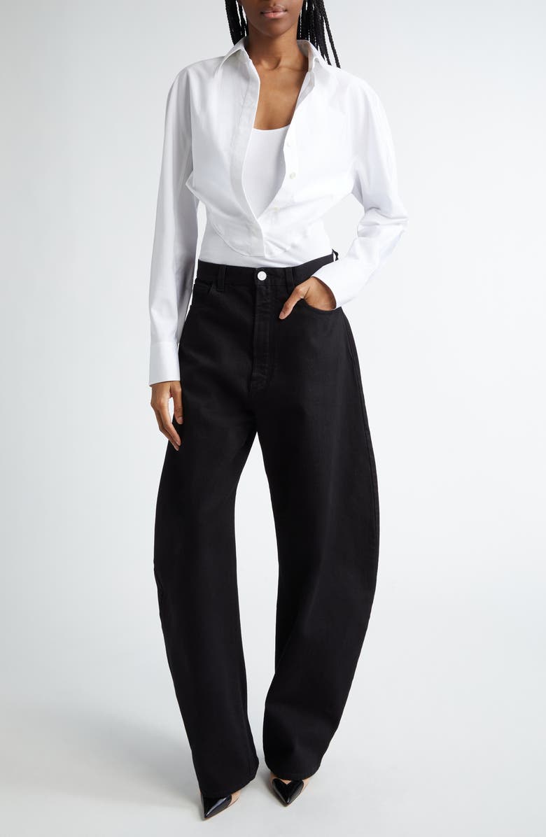 Alaïa Layer Tank & Shirt Thong Bodysuit, Alternate, color, 