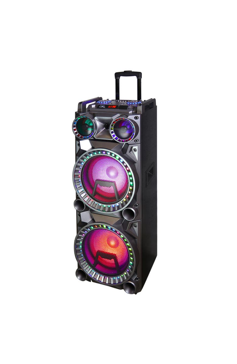 Befree Sound 700W Dual 10in Subwoofer Bluetooth Portable Party Speaker with Sound Reactive Lights, Alternate, color, Grey