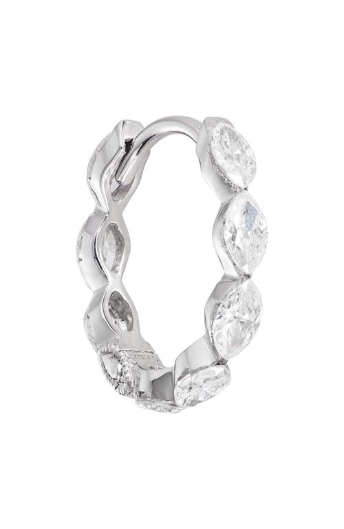 Maria Tash Invisible Set Diamond Marquise Eternity Hoop Earring In White Gold