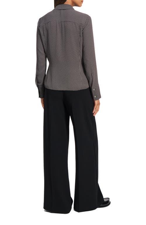 Theory Slim Button-front Blouse In Black Multi