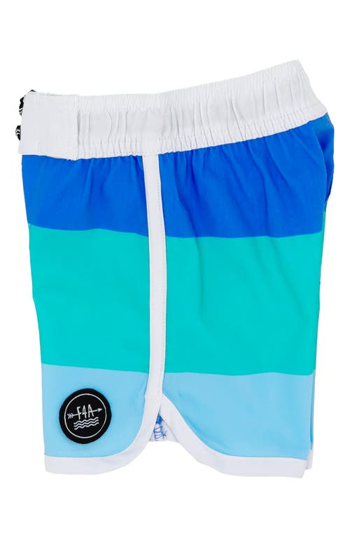 Feather 4 Arrow Block Stripe Board Shorts In Marina Blue