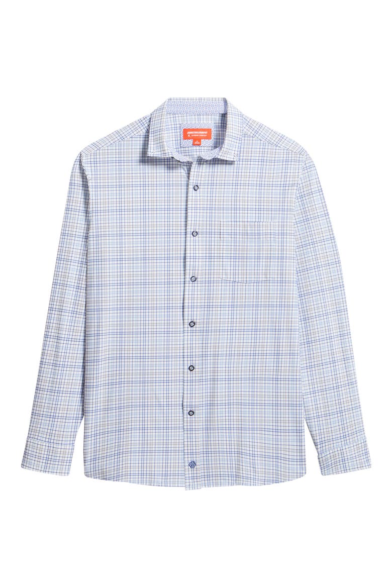 XC Motion Performance Knit Button-Up Shirt, Alternate, color, BLUE/ TAN PLAID