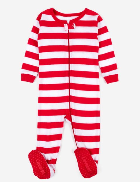 Kids Footed Striped Cotton Matching Family Holiday Pajamas (Toddler, Little Kid & Big Kid)