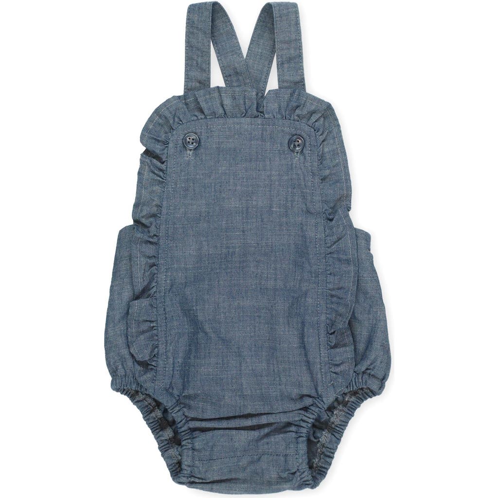 Shop Hope & Henry Baby Ruffle Sunsuit, Infant In Blue Chambray Ruffle