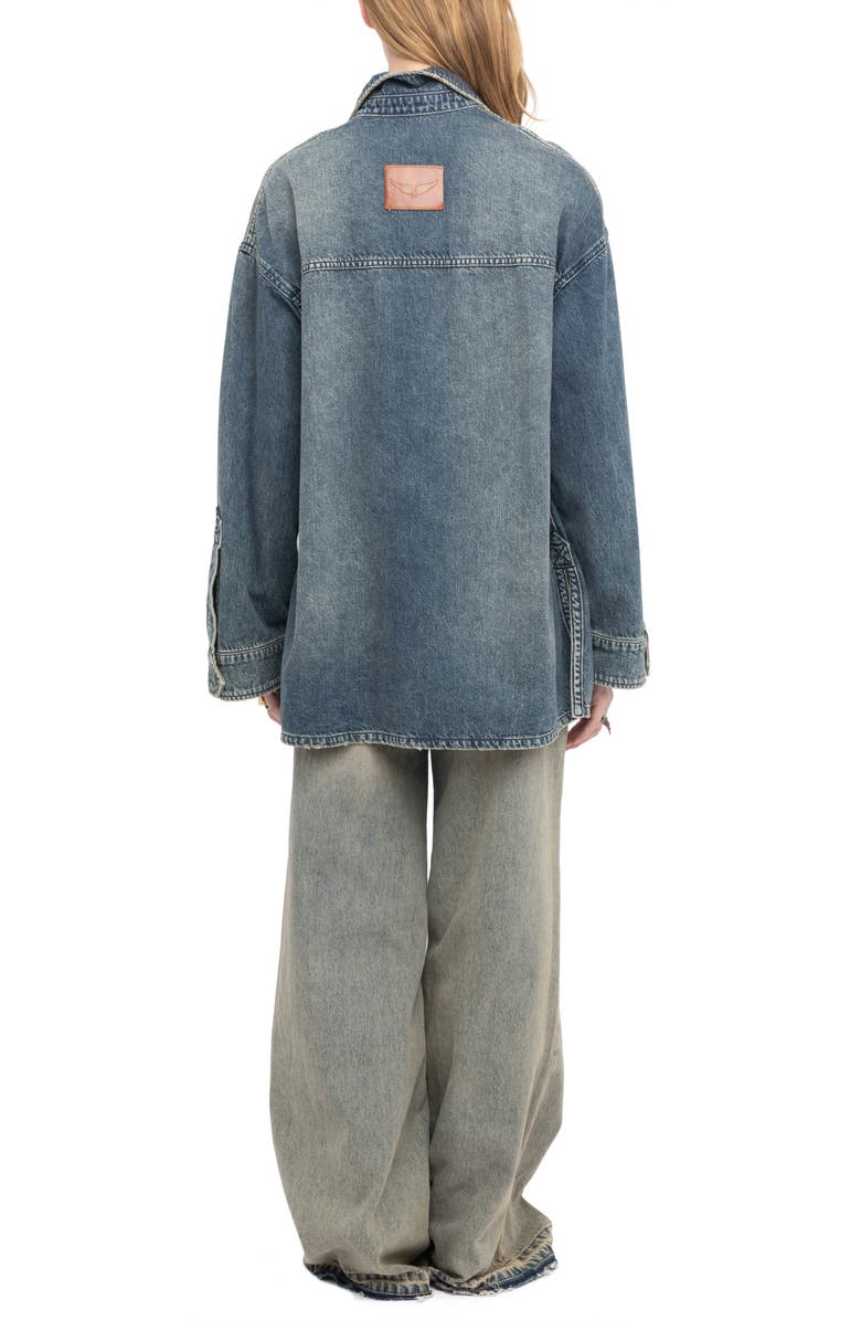 Zadig & Voltaire Timona Oversize Denim Shirt, Alternate, color, Medium Blue