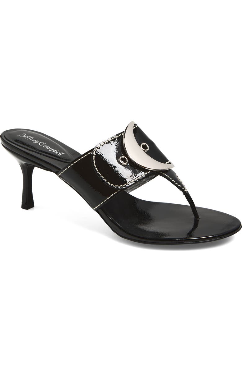 Jeffrey Campbell Solani Buckle Accent Sandal, Main, color, Black Silver
