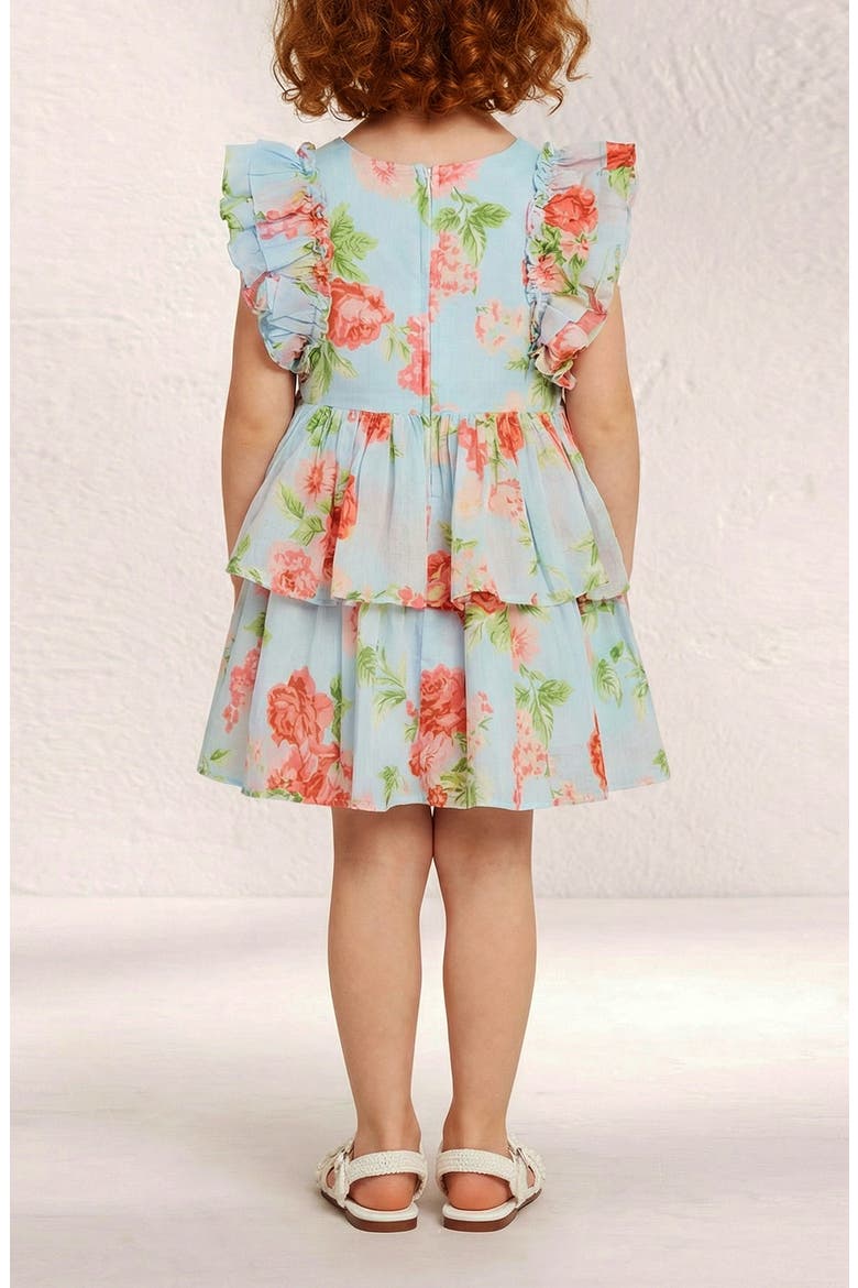 Kids' Rylie Rose Ruffle Cotton Party Dress, Alternate, color, LIGHT BLUE