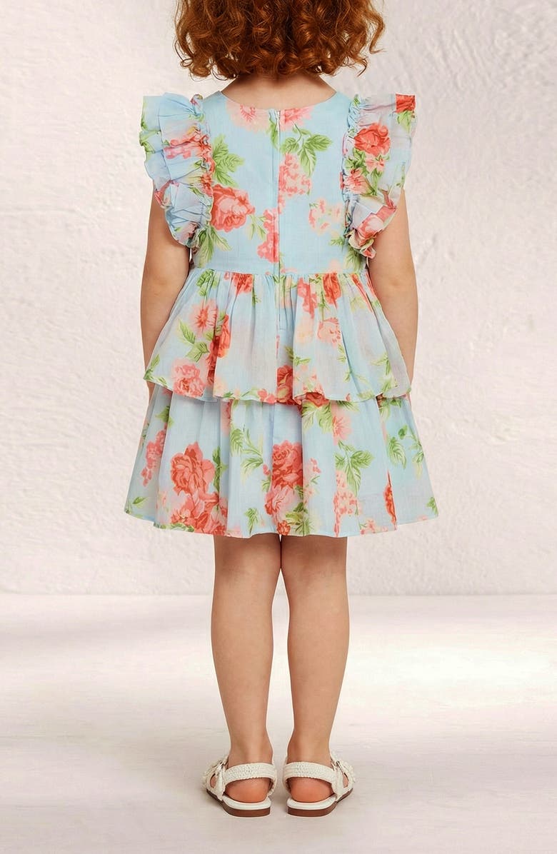 Pippa & Julie Kids' Rylie Rose Ruffle Cotton Party Dress, Alternate, color, Light Blue