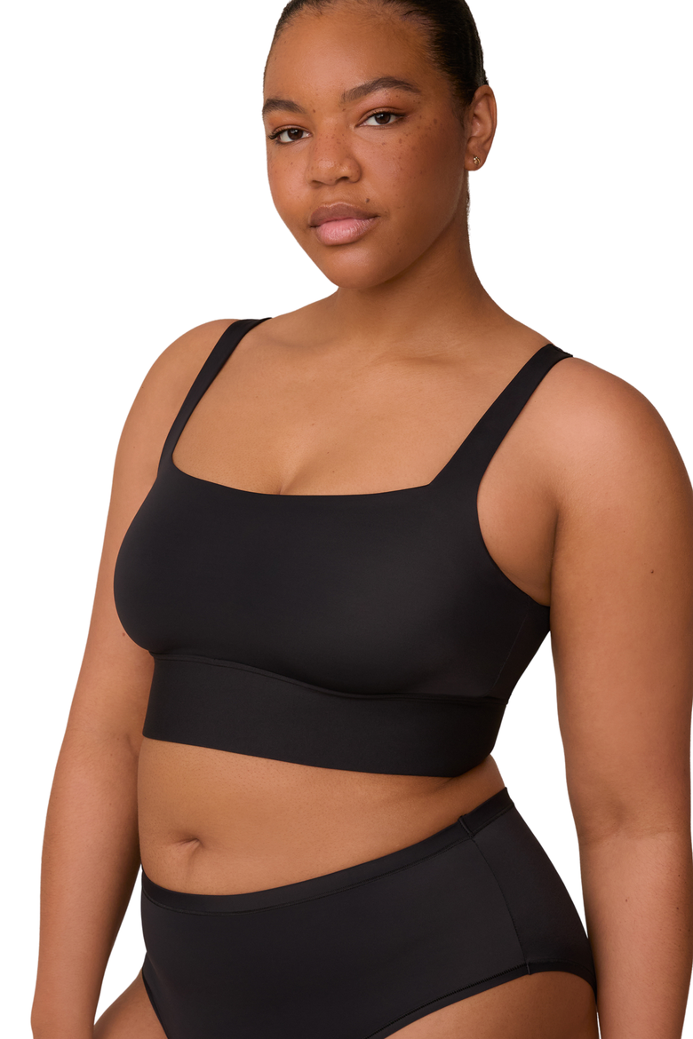 Bliss Square Neck Bralette, Alternate, color, Black