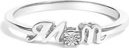 Haus of Brilliance Silver Diamond Accent "MOM"  Ring