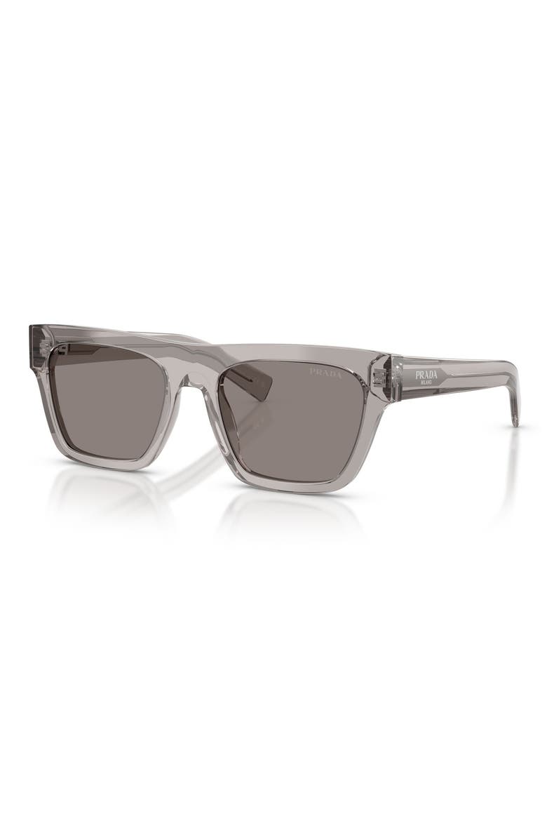 54mm Rectangular Sunglasses, Alternate, color, GREY TRANSPARENT / DARK GREY