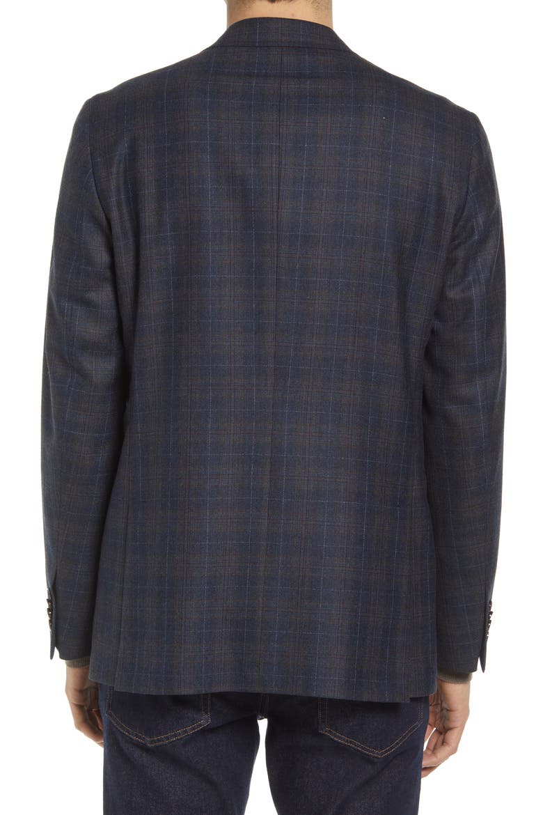 Konan Trim Fit Plaid Wool Sport Coat, Alternate, color, BLUE