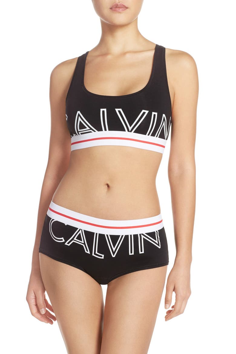 'Modern' Logo Panties, Alternate, color, BLACK
