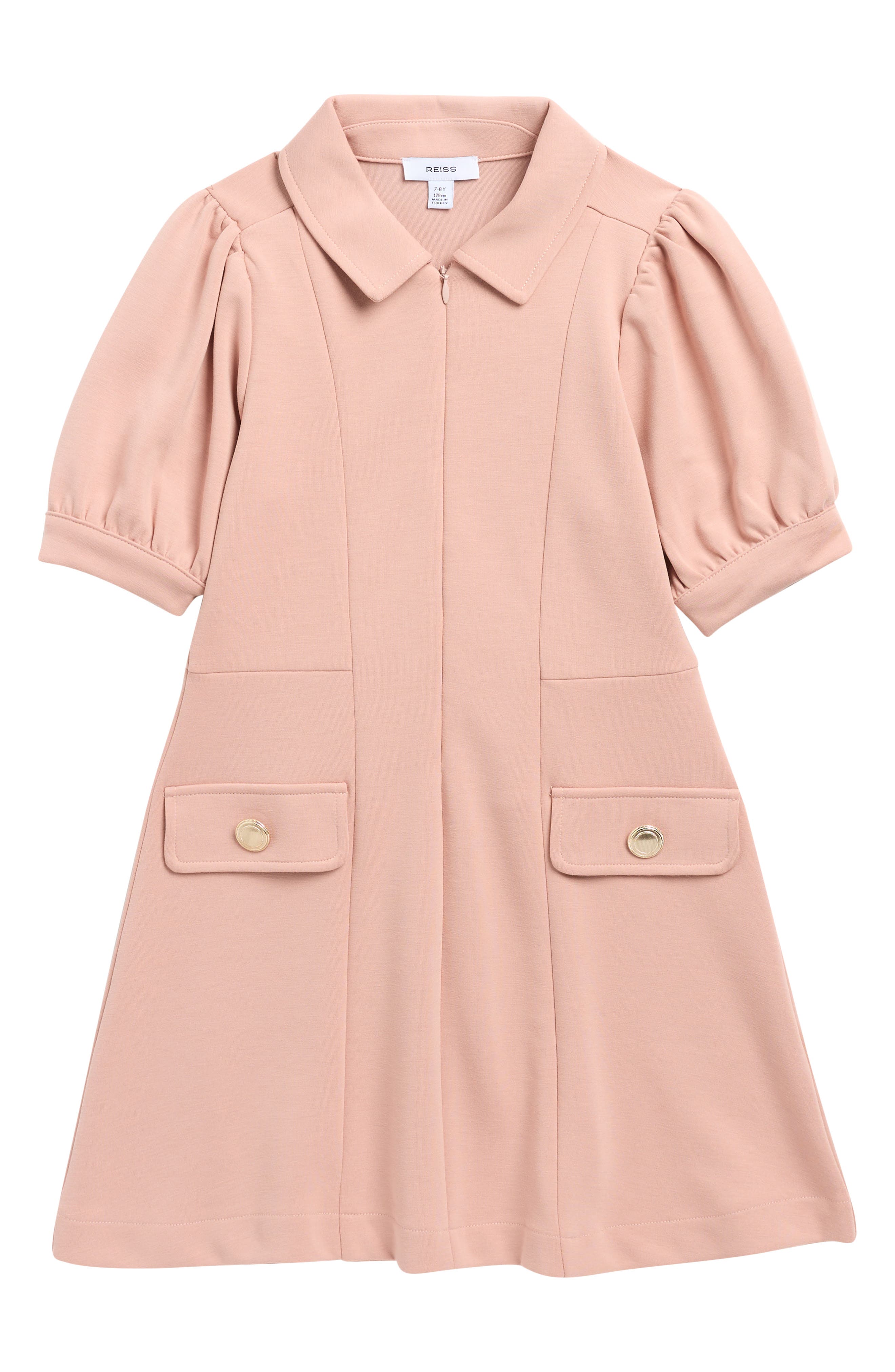 Reiss Kids' Anna Puff Sleeve Shirtdress