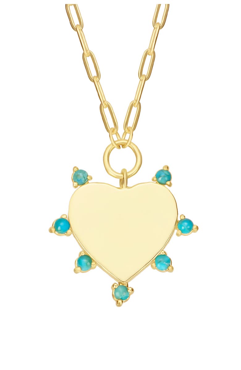 ATHRA LUXE Turquoise Heart Pendant Necklace, Alternate, color, Gold
