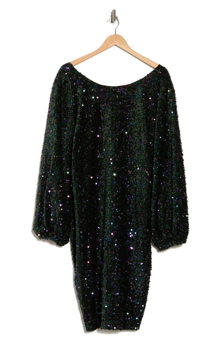 BY DESIGN Empire State II Sequin Long Sleeve Dress, Alternate, color, Eden